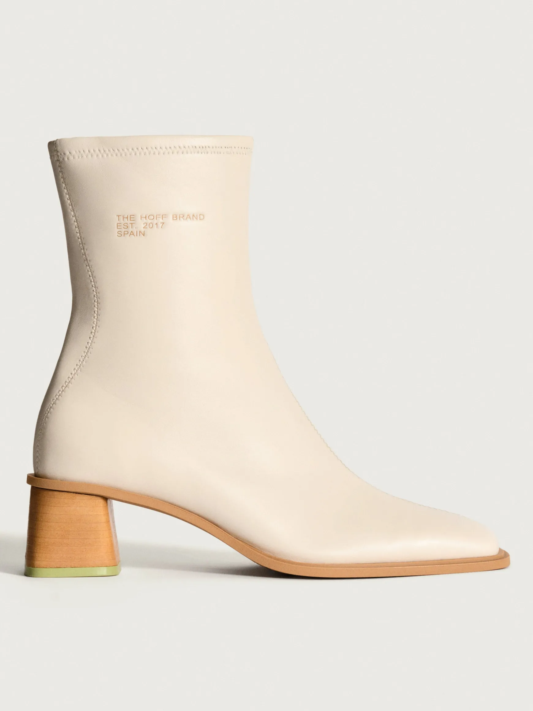 DATE OFF WHITE HEELED ANKLE BOOT