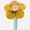 MOUTHBLOWN CRYSTAL FLOWER MUSTARD