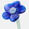 MOUTHBLOWN CRYSTAL FLOWER BLUE