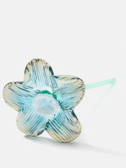 MOUTHBLOWN CRYSTAL FLOWER SILVER