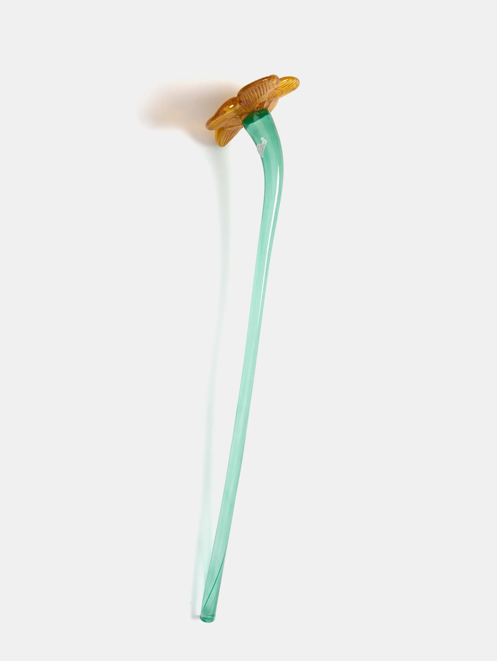 MOUTHBLOWN CRYSTAL FLOWER MUSTARD