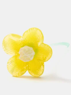 MOUTHBLOWN CRYSTAL FLOWER YELLOW