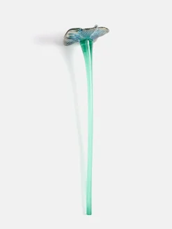MOUTHBLOWN CRYSTAL FLOWER SILVER