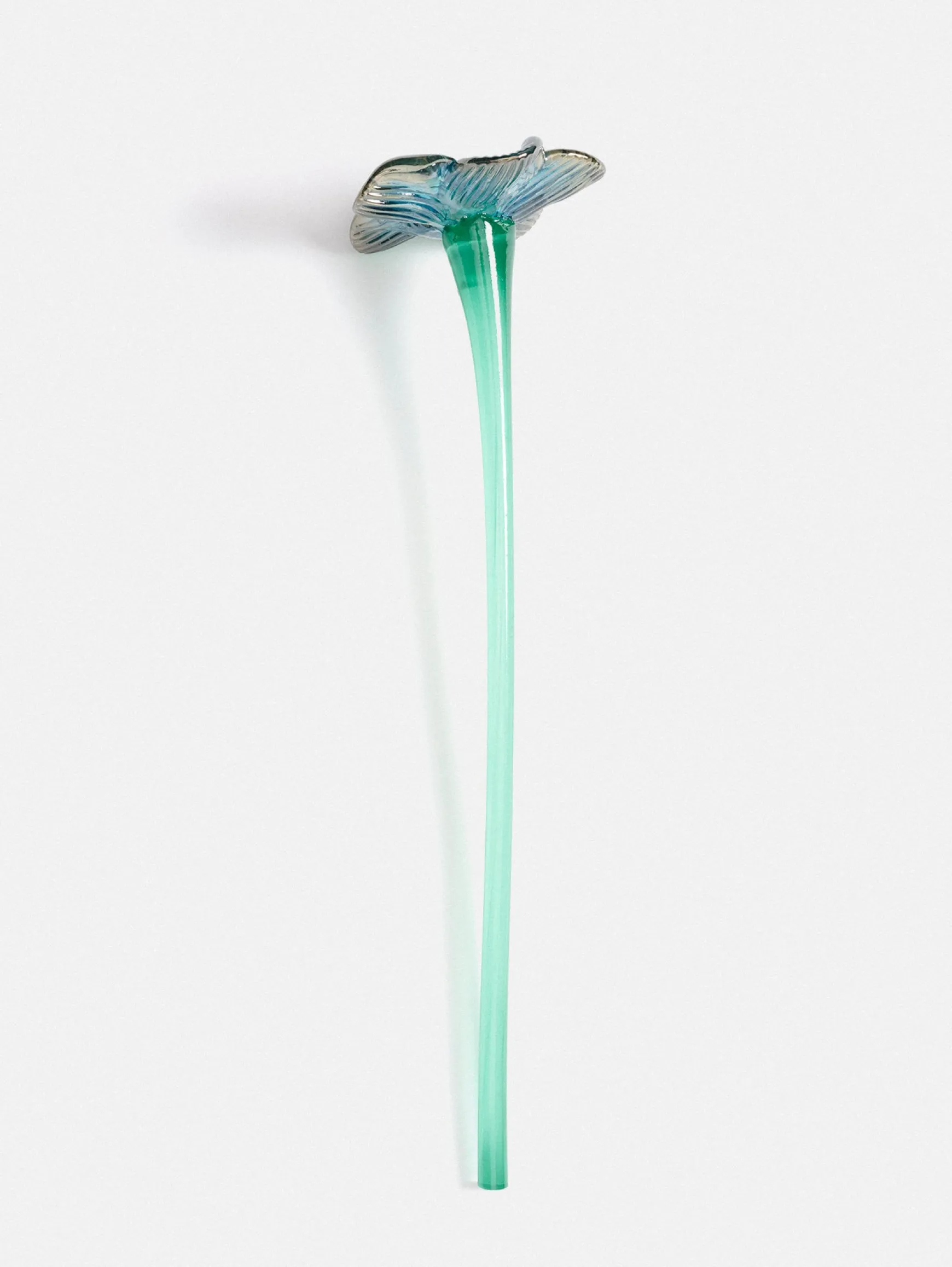 MOUTHBLOWN CRYSTAL FLOWER SILVER