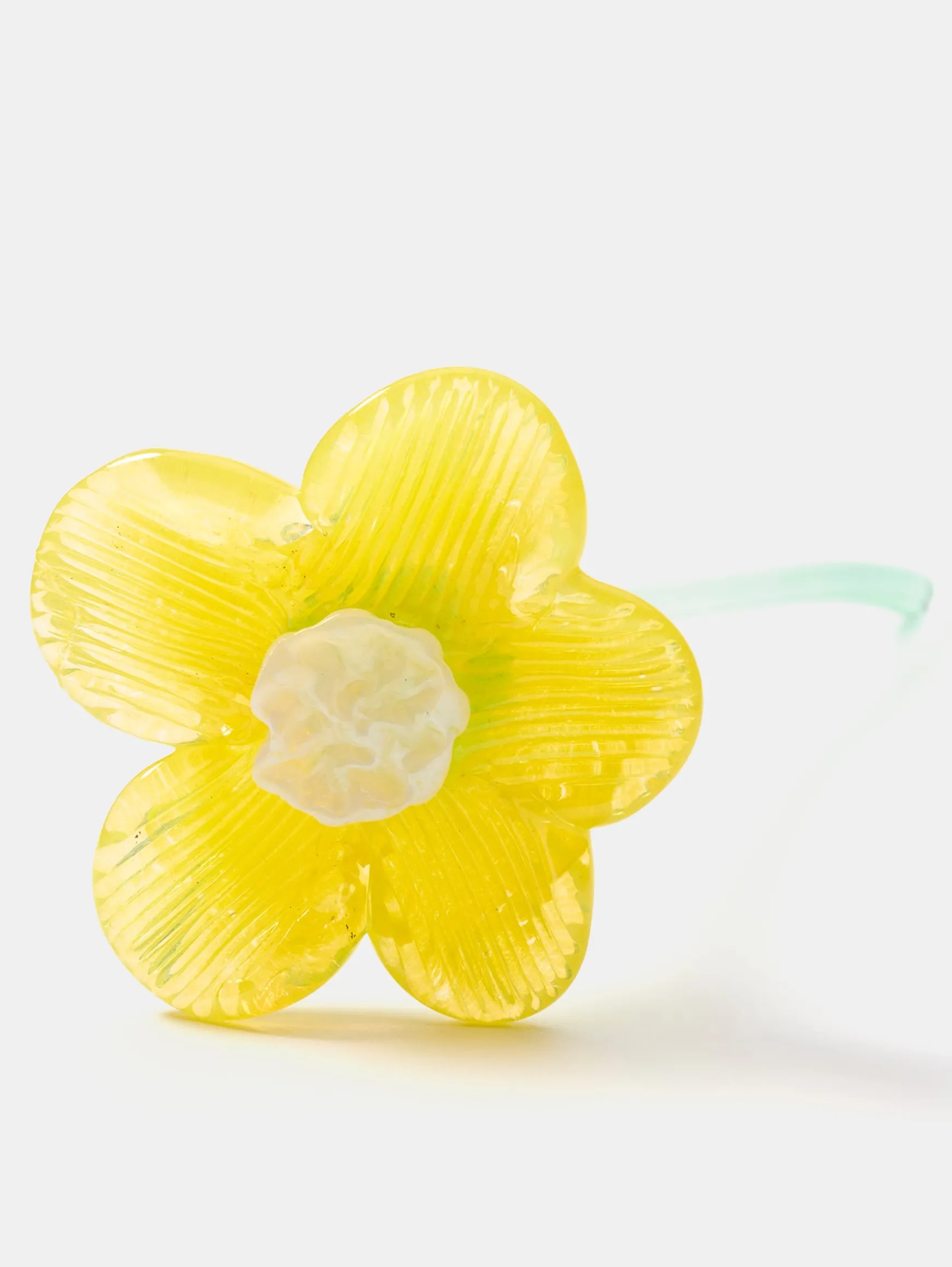 MOUTHBLOWN CRYSTAL FLOWER YELLOW