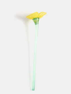 MOUTHBLOWN CRYSTAL FLOWER YELLOW