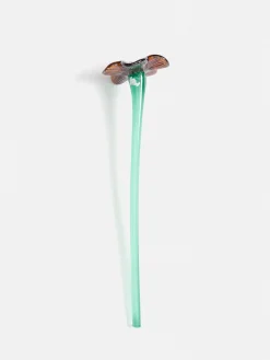 MOUTHBLOWN CRYSTAL FLOWER BROWN