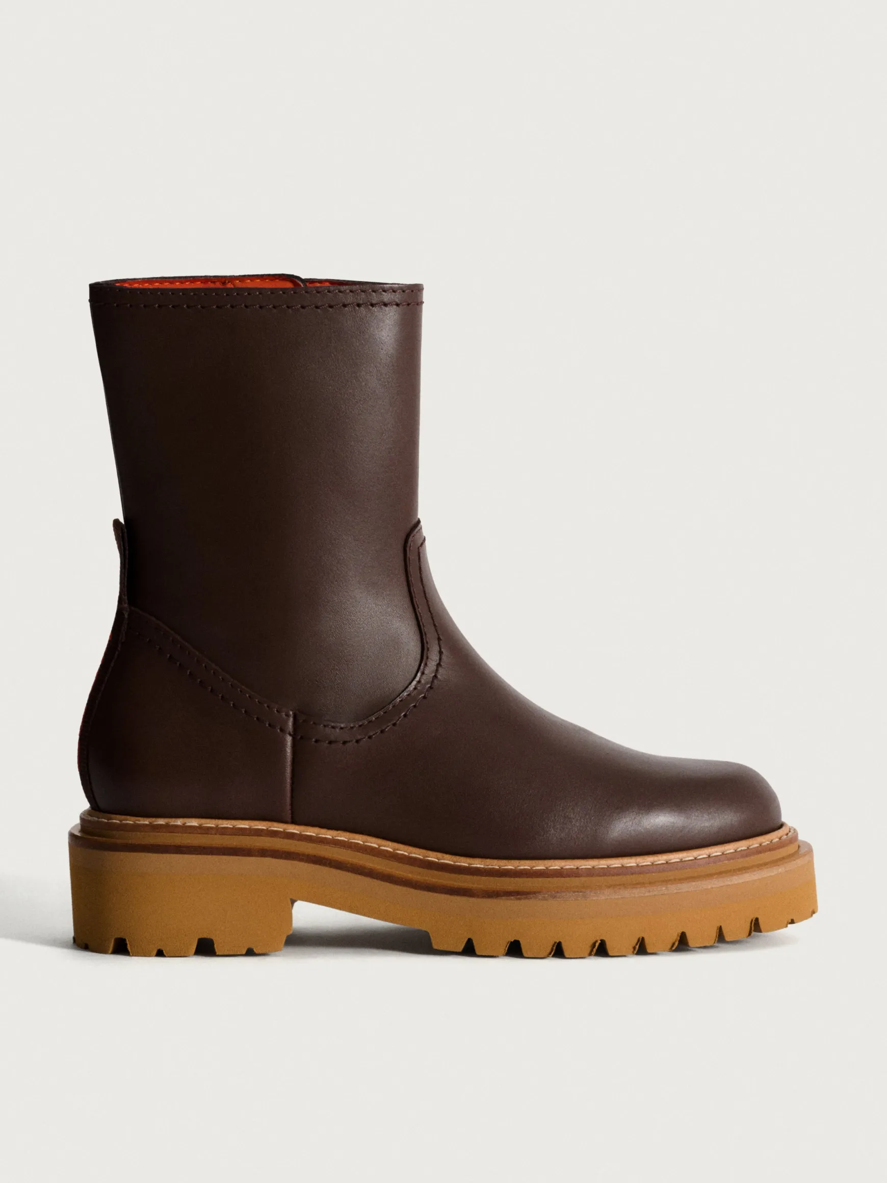 OFFICE BROWN LEATHER BOOT