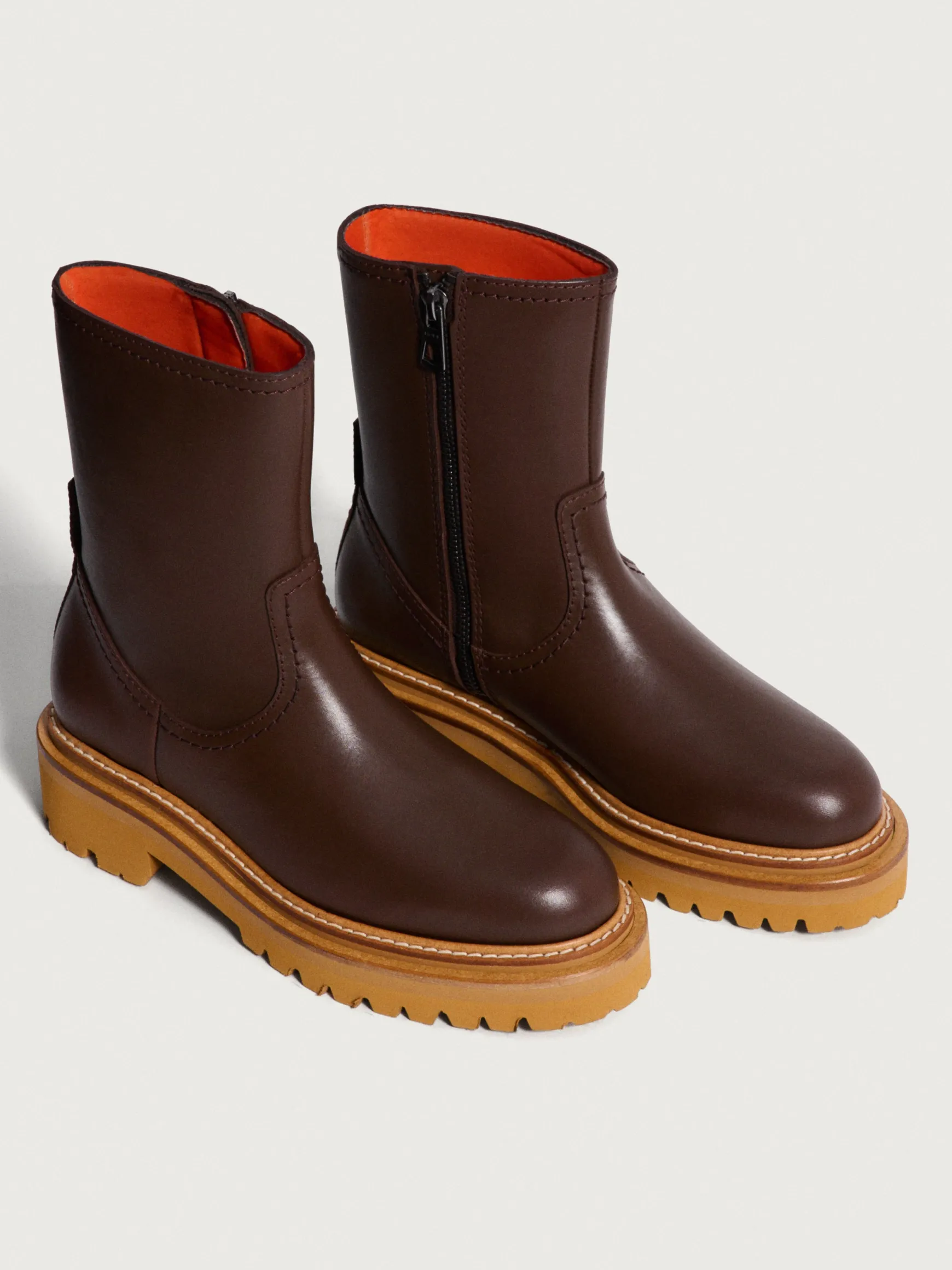 OFFICE BROWN LEATHER BOOT
