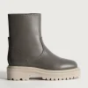 OFFICE GRAY LEATHER BOOT