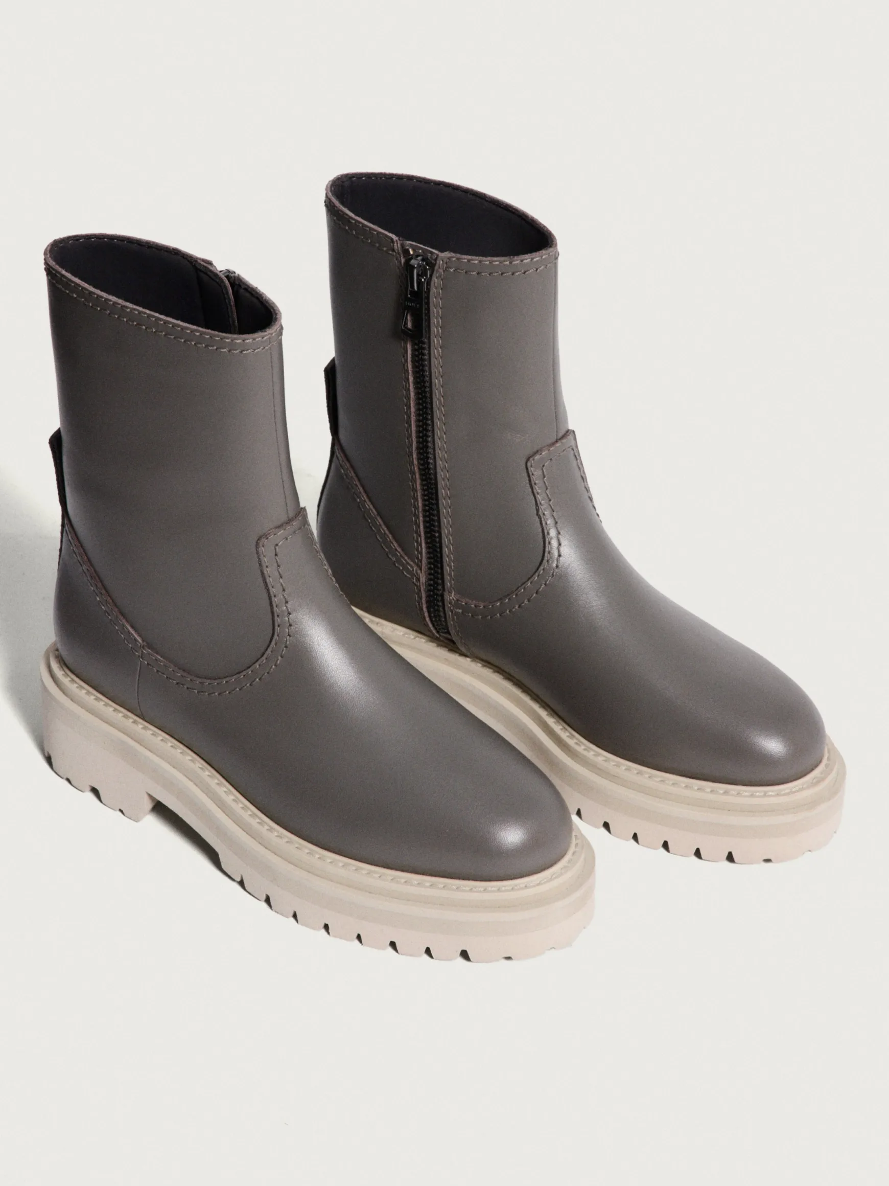 OFFICE GRAY LEATHER BOOT