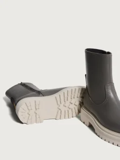 OFFICE GRAY LEATHER BOOT