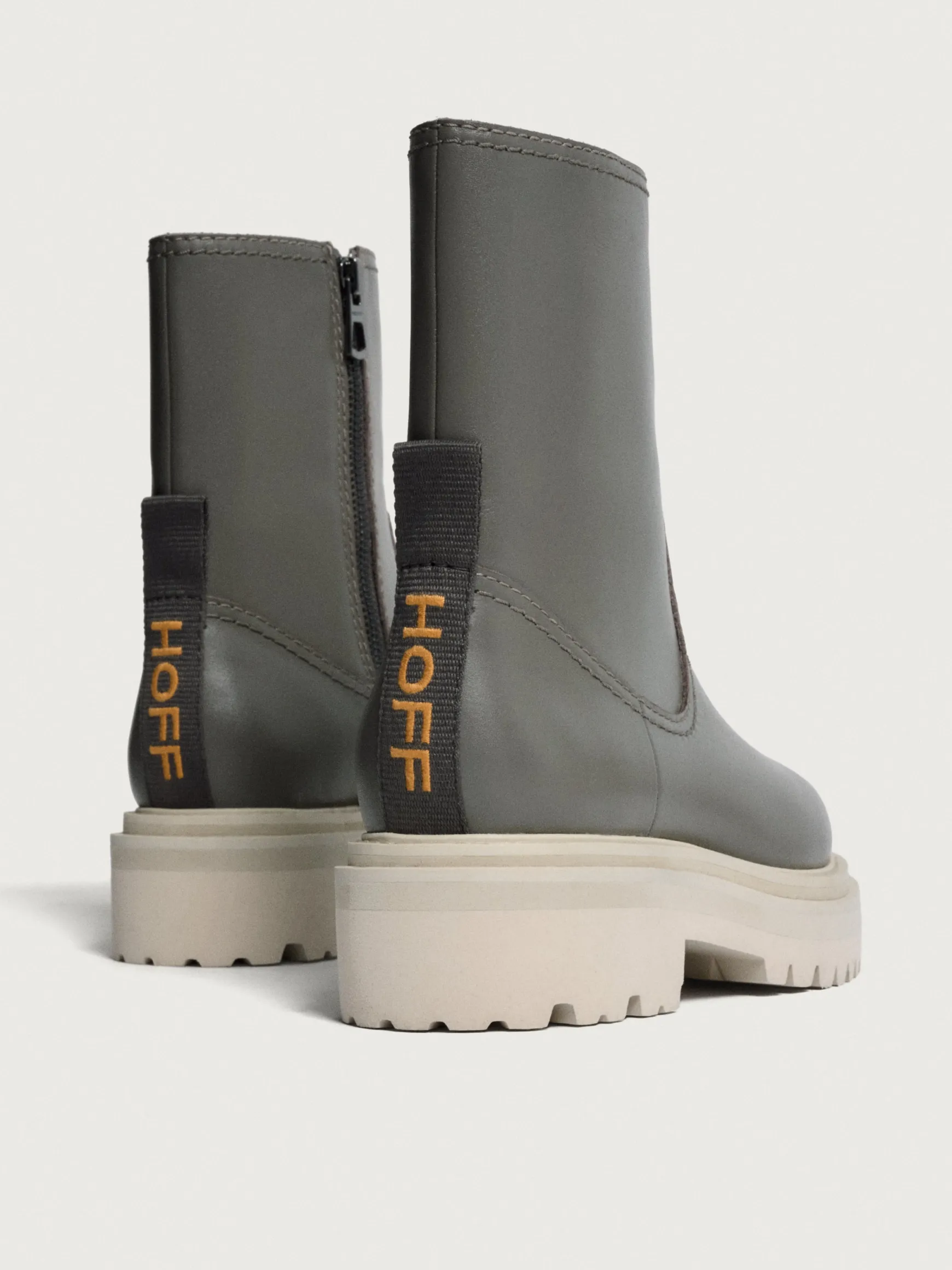 OFFICE GRAY LEATHER BOOT