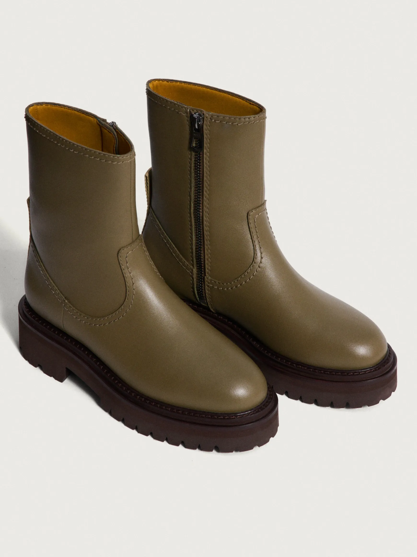 OFFICE GREEN LEATHER BOOT