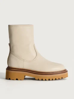 OFFICE OFF WHITE LEATHER BOOT